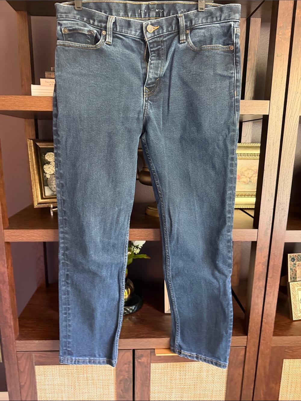 Banana Republic Men's Slim Straight Jeans in Dark Blue Size 34x30